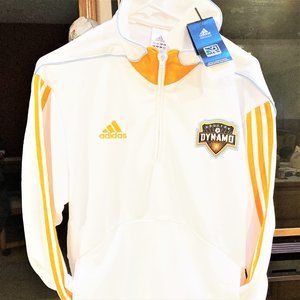 NWT Soccer Jacket Athletic MLS Houston Dynamo Women XL White Pockets P54959